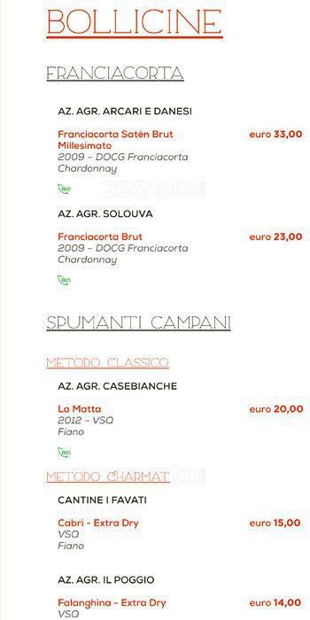 Menu di Morsi & Rimorsi 