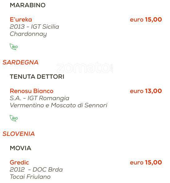 Menu di Morsi & Rimorsi 