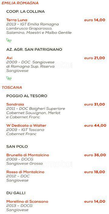 Menu di Morsi & Rimorsi 