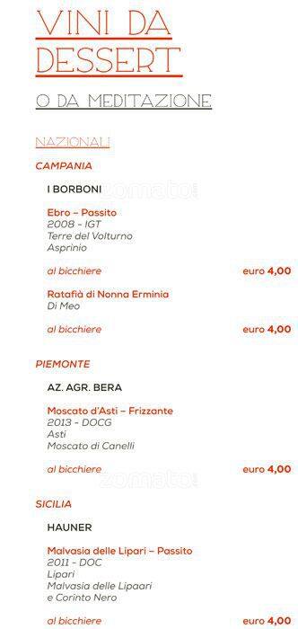 Menu di Morsi & Rimorsi 