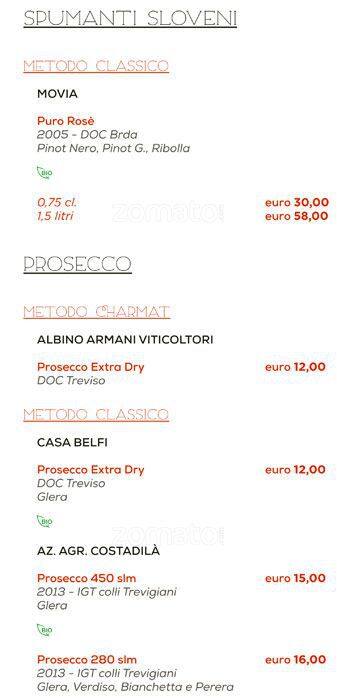 Menu di Morsi & Rimorsi 