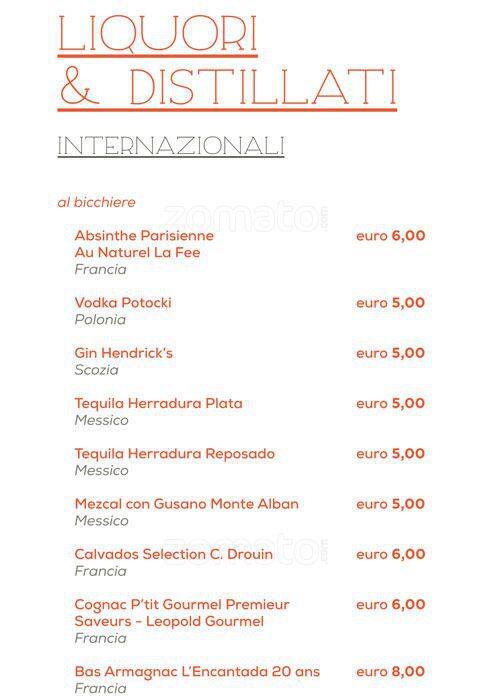Menu di Morsi & Rimorsi 