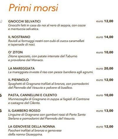 Menu di Morsi & Rimorsi 