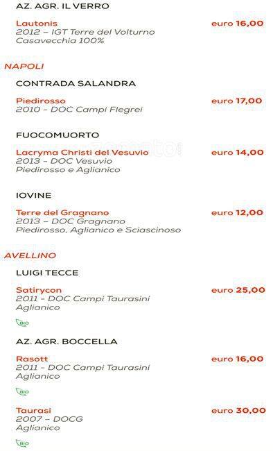 Menu di Morsi & Rimorsi 