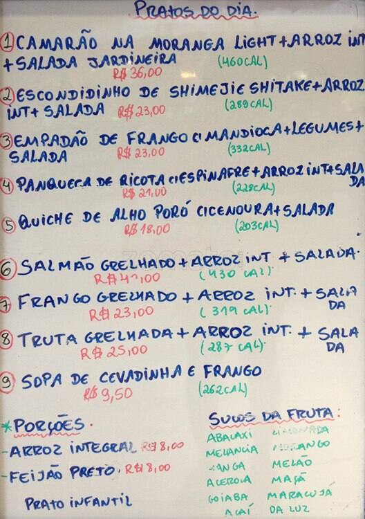 Estação Saúde cardápio