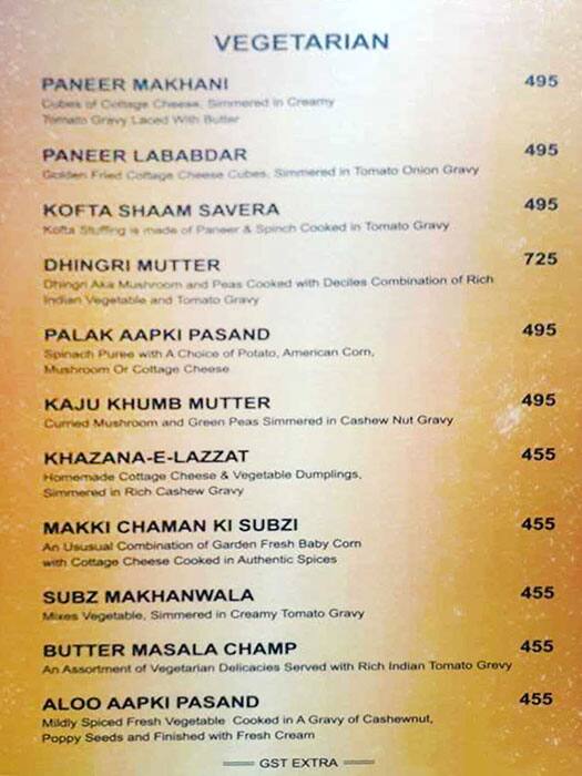 Menu at Machaan Restaurant, Ludhiana