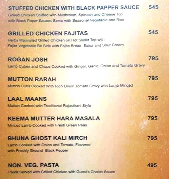 Menu at Machaan Restaurant, Ludhiana
