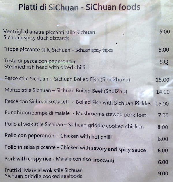 Menu di Lankwai Fong 