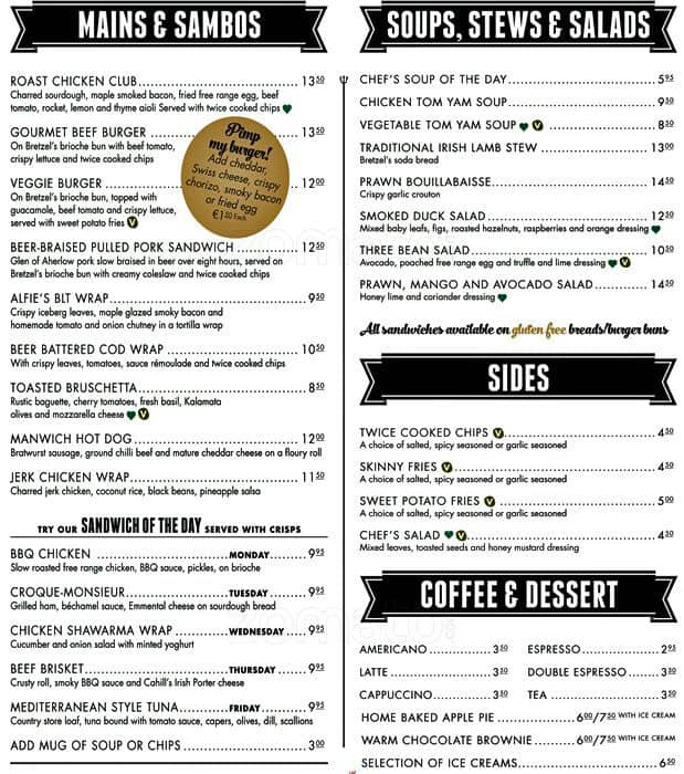 Menu at The Terrace Kitchen & Social House pub & bar, Dublin