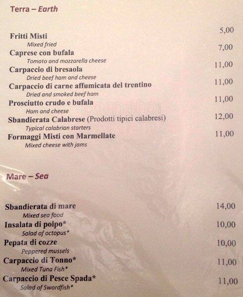 Menu Di Natale Calabrese.Rosso Tiziano A Roma Foto Del Menu Con Prezzi