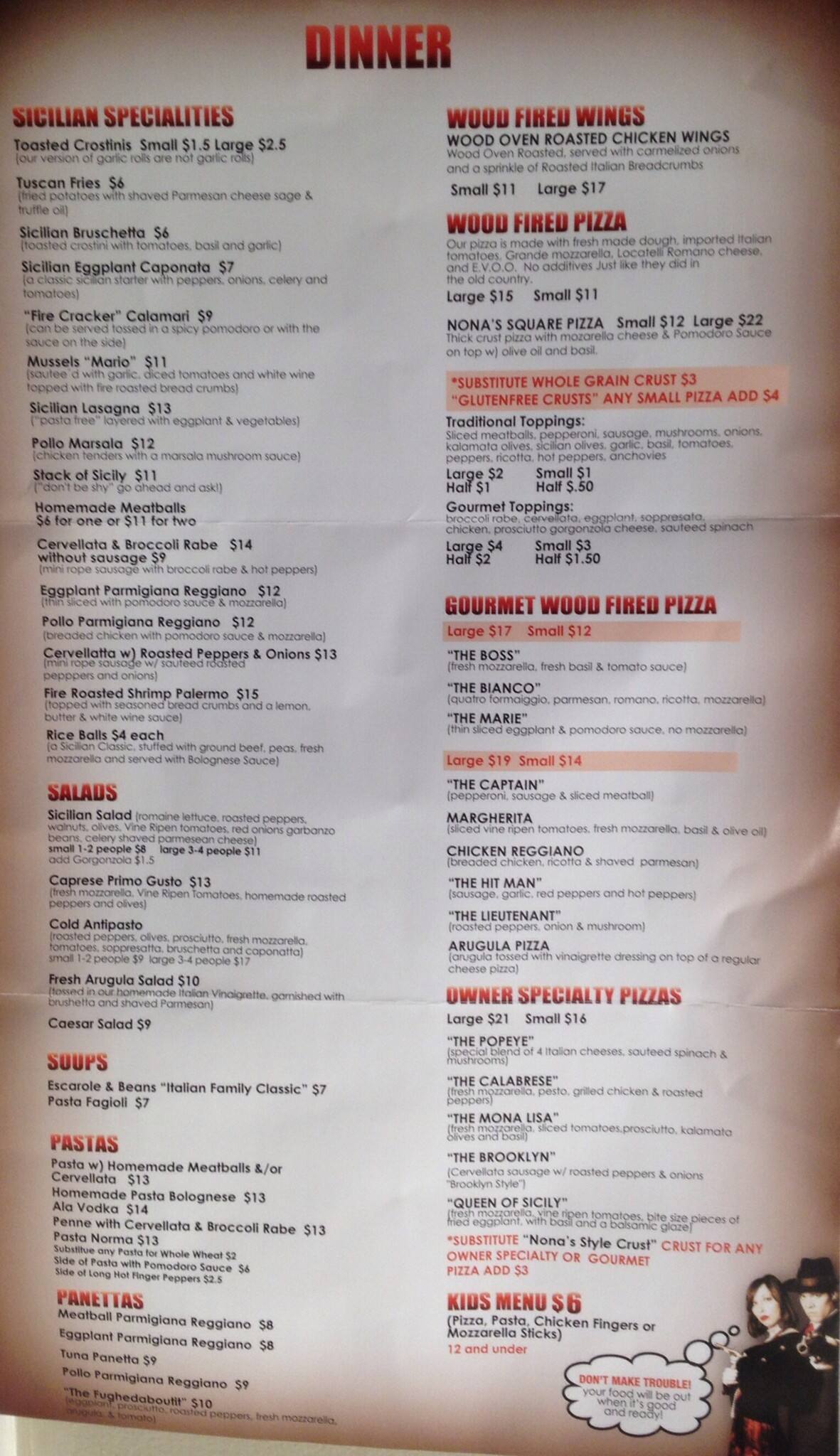 Menu At Sicilian Oven Pizzeria Boca Raton St Andrews Blvd