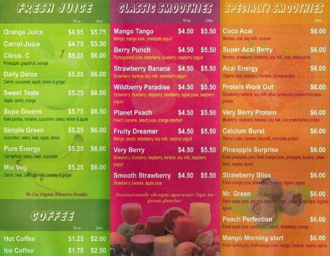 Pearl Gate Frozen Yogurt Menu, Menu for Pearl Gate Frozen Yogurt, South