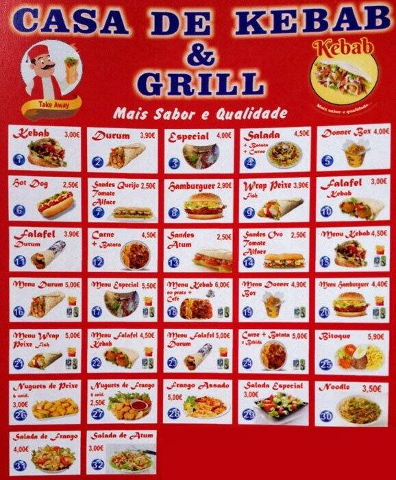 Casa De Kebab Grill Menu Menu For Casa De Kebab Grill Saldanha Lisboa