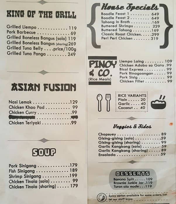 Volcanic Grill Menu, Menu for Volcanic Grill, Palanan, Makati City