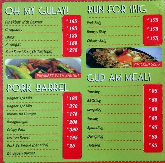 Emnace's Grill Menu, Menu for Emnace's Grill, Project 8, Quezon City