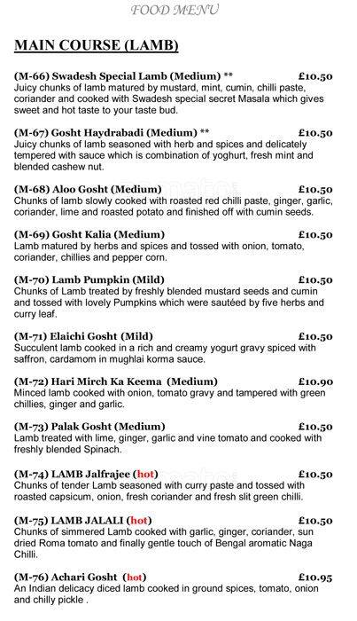 Swadesh menu