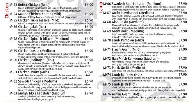 Swadesh menu
