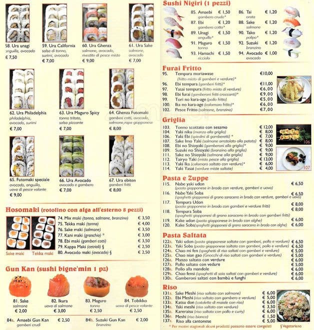 Menu di Ghenza 