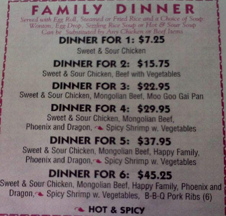 Menu at Pandabear Buffet in Griffin, GA restaurant, Griffin