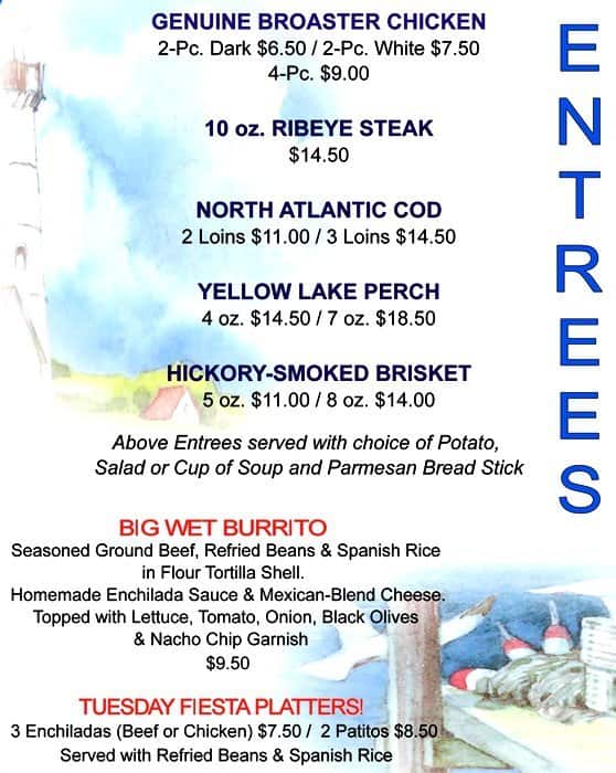 Cass River Yacht Club Menu, Menu for Cass River Yacht Club, Bridgeport