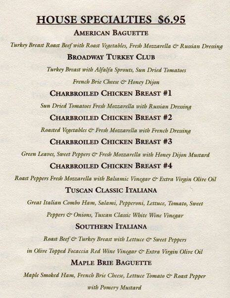 Menu at 150 Market, New York City