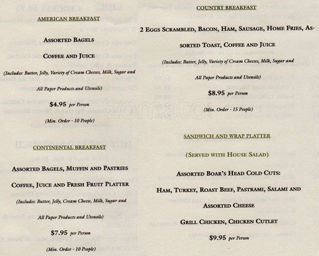 Menu at 150 Market, New York City