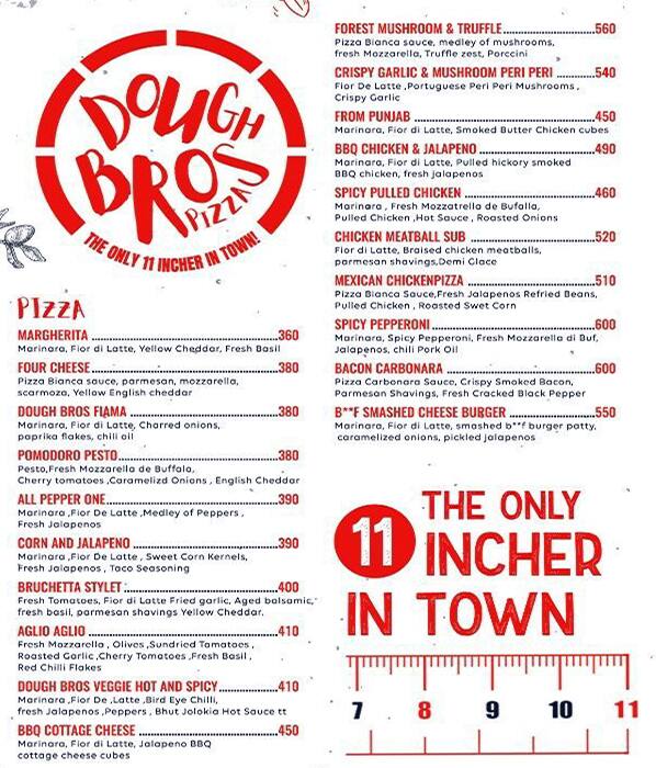 Menu of Dough Bros Pizza, Mulund West, Mumbai