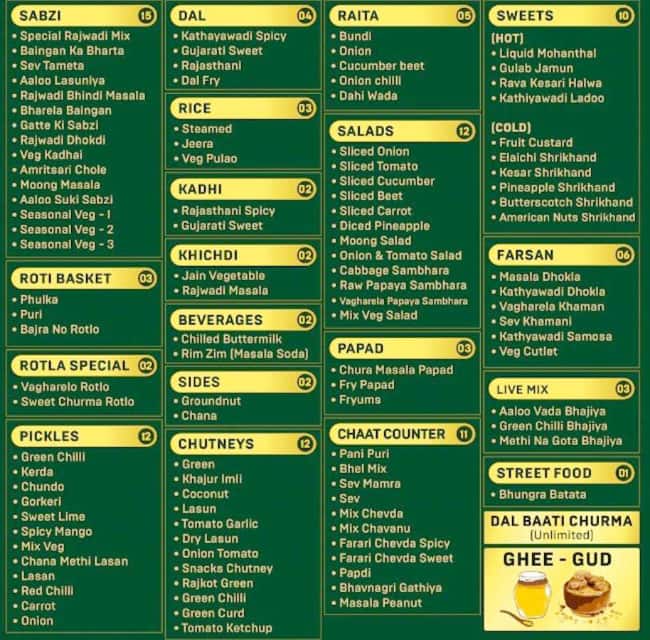Menu of Ghee Gud, Mani Nagar, Ahmedabad