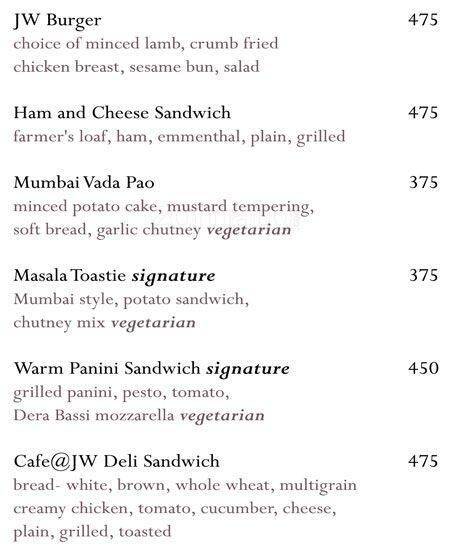 TheCafe@JW menu