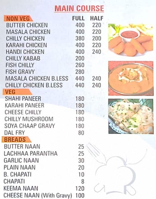 Bedi Chicken menu