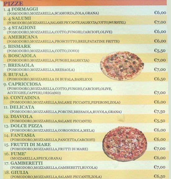 Menu di Il Granchio Rosso 