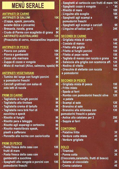 Menu di Il Granchio Rosso 