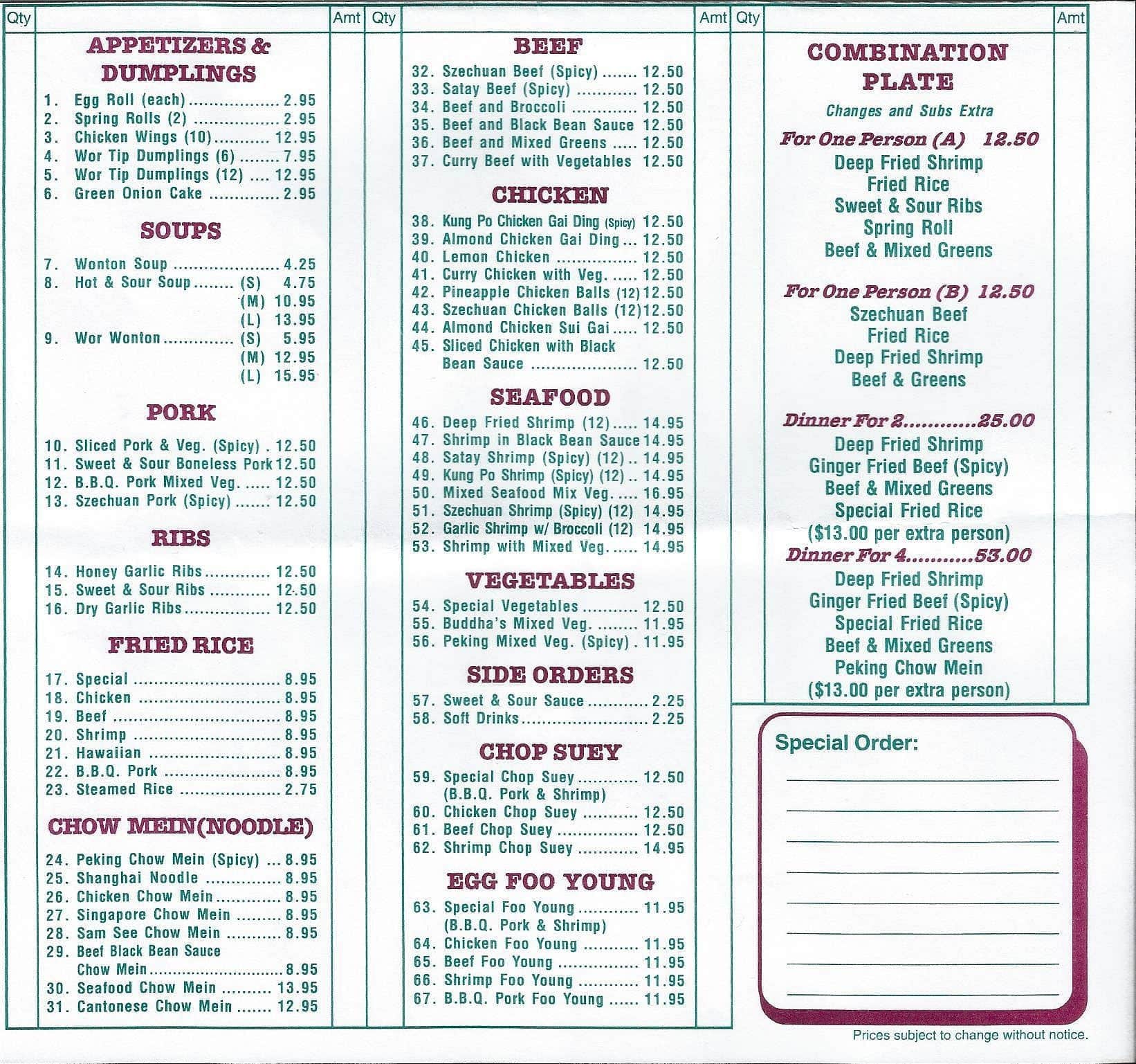 Chin Kee Menu, Menu for Chin Kee, Meadowlark, Edmonton Urbanspoon/Zomato