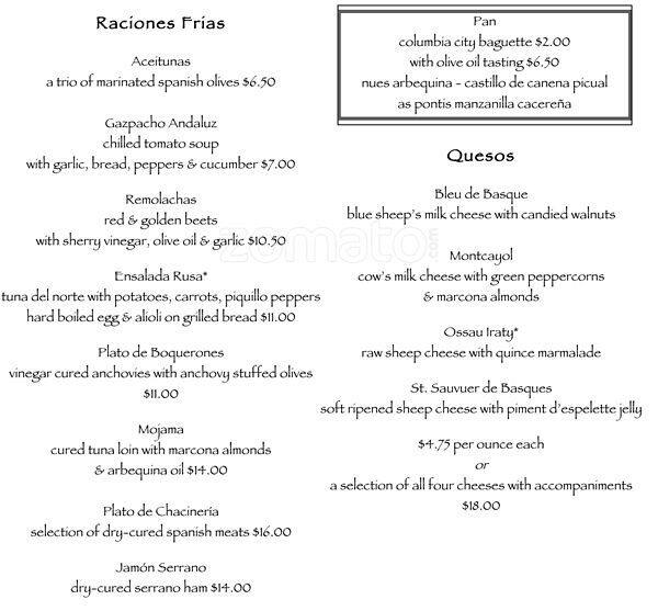 The Harvest Vine Menu, Menu for The Harvest Vine, Madison Park, Seattle