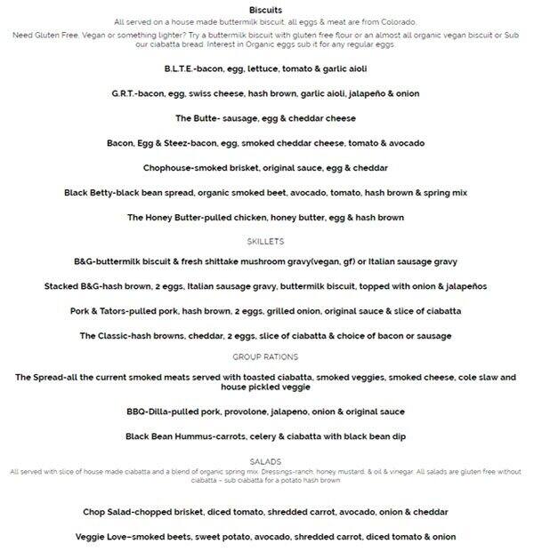 Off Elk Menu, Menu for Off Elk, Crested Butte, Crested Butte