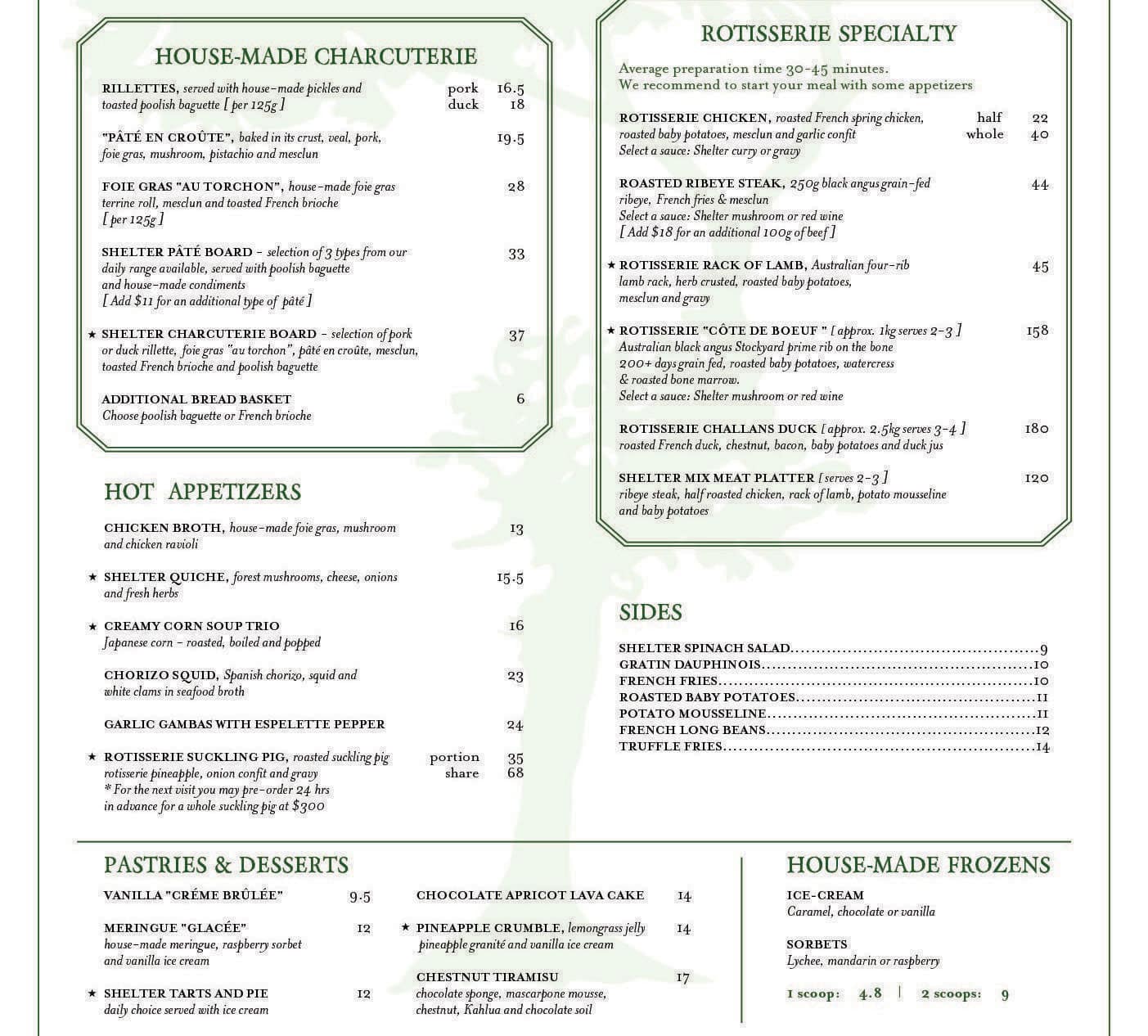 Shelter In The Woods Menu, Menu for Shelter In The Woods, Bukit Timah ...