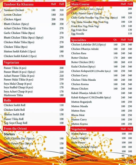 Red Chilly Restaurant Menu, Menu for Red Chilly Restaurant, Tughlakabad ...