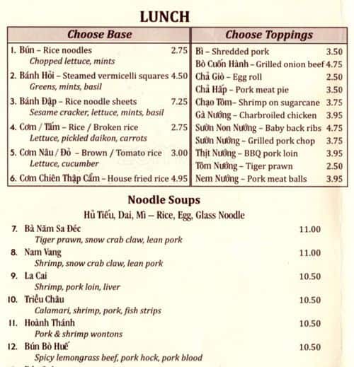 Vung Tau Menu, Menu for Vung Tau, Downtown, San Jose Urbanspoon/Zomato