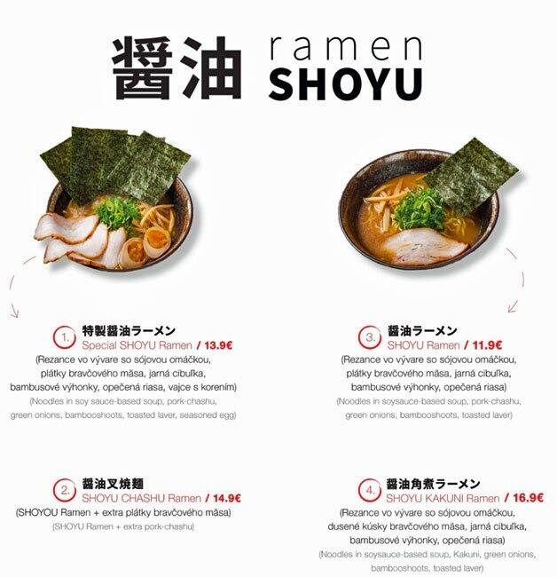 ramen restaurant menu