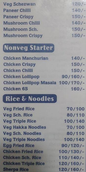 VICKY'S LUNCH HOME menu