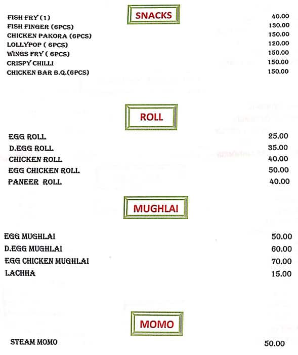 Rahul Restaurant menu