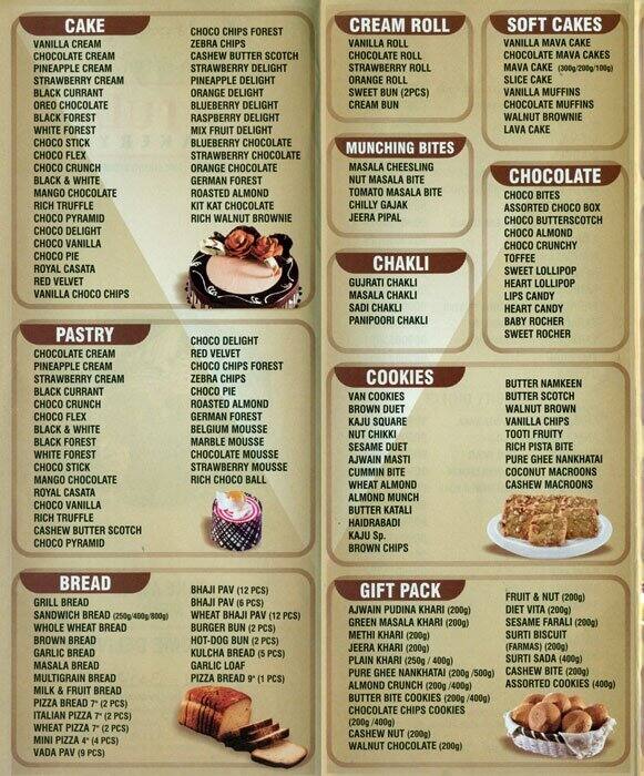 Atul Bakery Menu, Menu for Atul Bakery, City Light, Surat Zomato