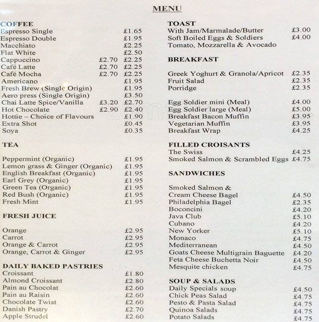 Java U Menü, Java U, Aldgate, London için Menü Zomato UK