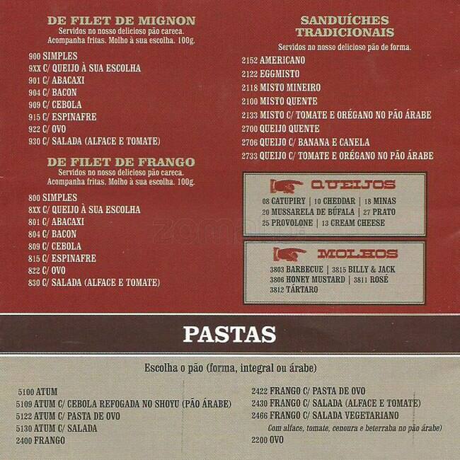 Boomerang Mix cardápio