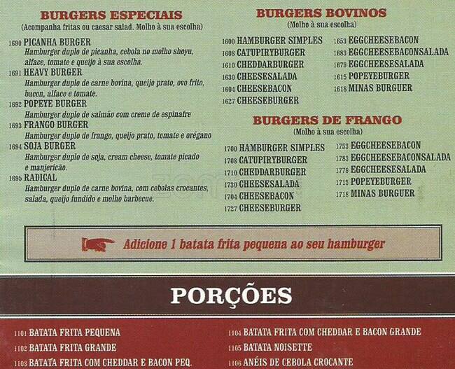 Boomerang Mix cardápio