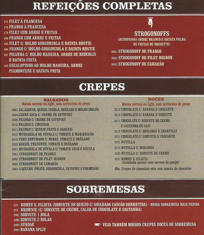 Boomerang Mix cardápio