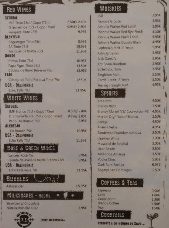 Menu at Ribs & Company pub & bar, Odivelas, R. Pulido Valente n5 Loja3