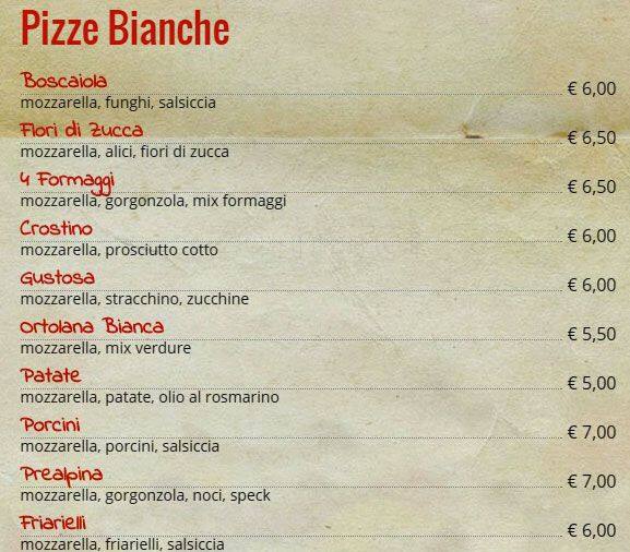 Mia Pizza Express Speisekarte