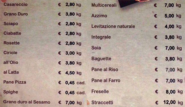 Menu di La merendina 
