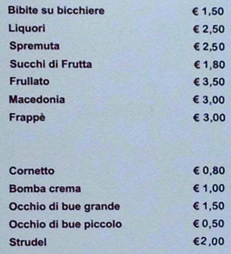 Menu di La merendina 